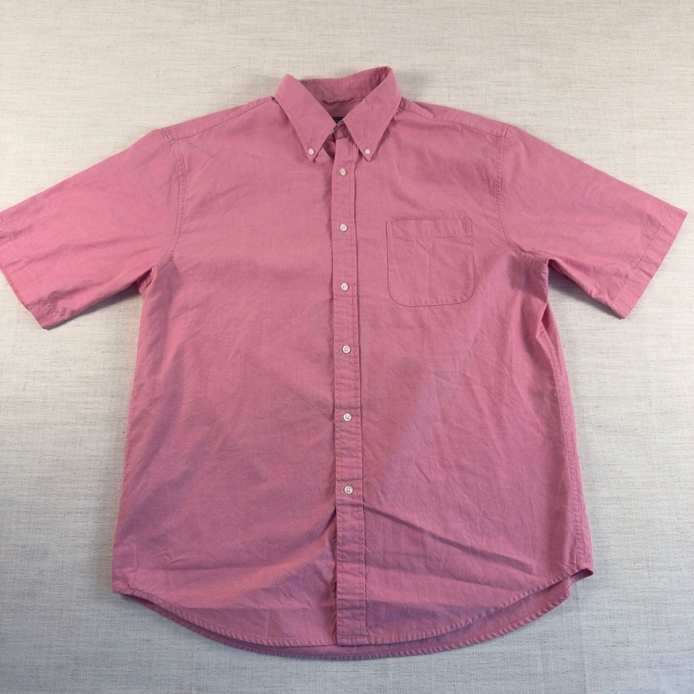 Saddlebred Pink Short Sleeve Button Down Shirt Size L